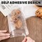 100 PACK Self Adhesive Cookie Bags Cellophane Treat Bags Thank You Candy Bags for Gift Giving with Stickers(White Polka Dot,4x4 INCH)